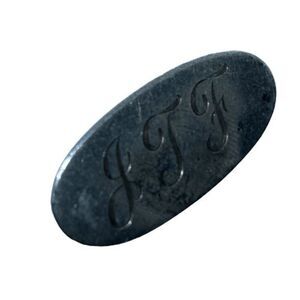 Vintage Signed A&Z Sterling Silver Oval Brooch / Pin Initials JTF Engraved